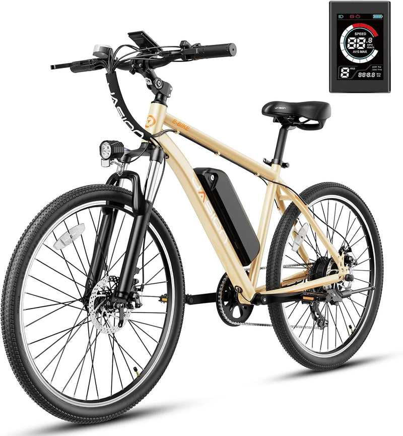EB5 Electric Bike for Adults with Peak 500W Brushless Motor, 40Miles 20MPH Commuting Electric Mountain Bike with 360Wh Removable Battery, 7-Speed, 26" Tires and Front Fork Suspension U7628