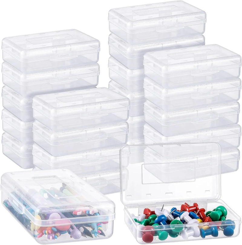 100-piece set. Large-capacity transparent pencil case. Large-capacity hard plastic crayon case. Large-capacity classroom storage box. Suitable for both boys and girls (in various colors) C4804