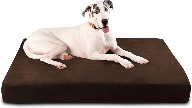 Fashion oversized dog bed (XL size, dark gray) - Thickness 7 inches, soft and comfortable, ergonomic cushion - Oversized dog bed - Durable and washable microfiber cover Q6962