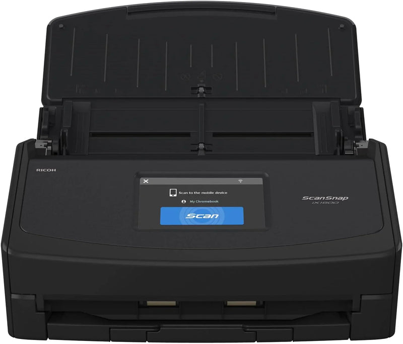 iX1600 Wireless or USB High-Speed Cloud Enabled Document, Photo & Receipt Scanner with Large Touchscreen and Auto Document Feeder for Mac or PC, 17 watts, Black T2907