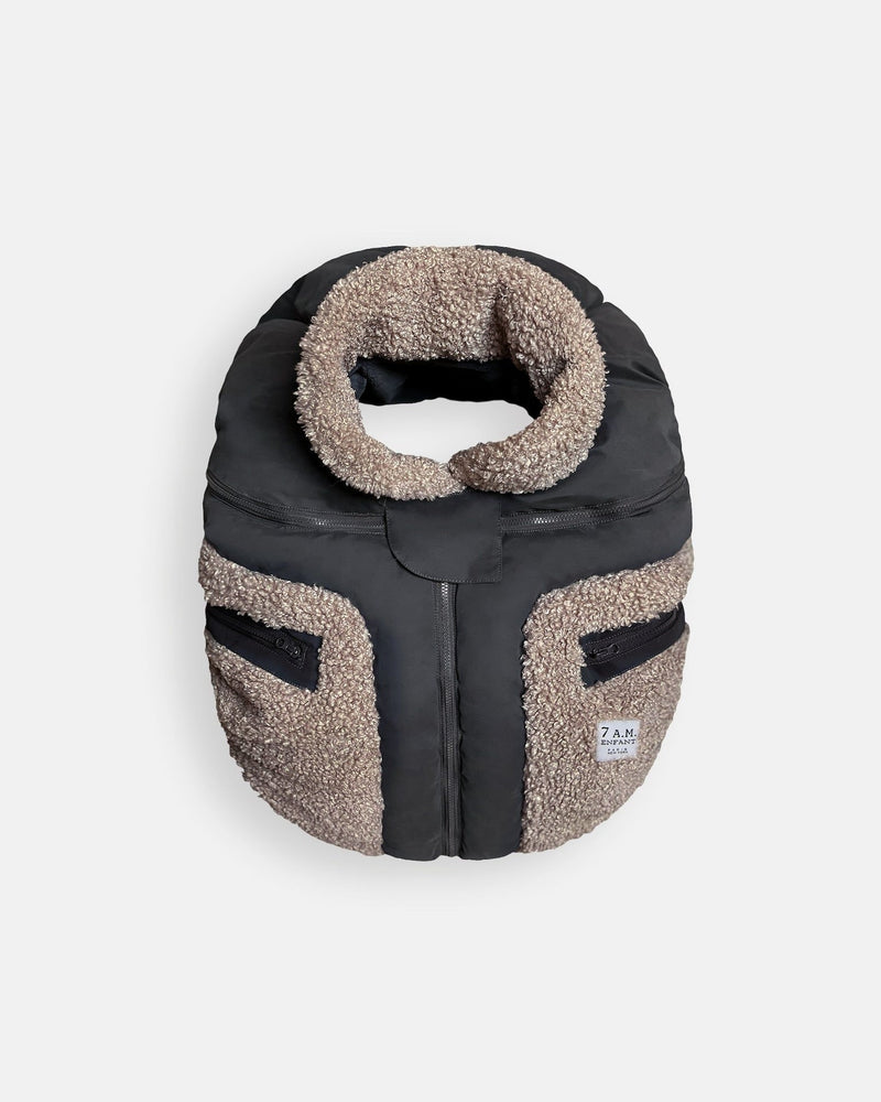 Enfant Car Seat Cocoon - Black - Applique Oatmeal T3131