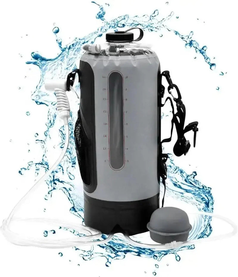 Outdoor sports water bag, portable solar shower set, with pressure foot pump, foldable travel water storage device, suitable for camping, beaches, travel and activities. R5448