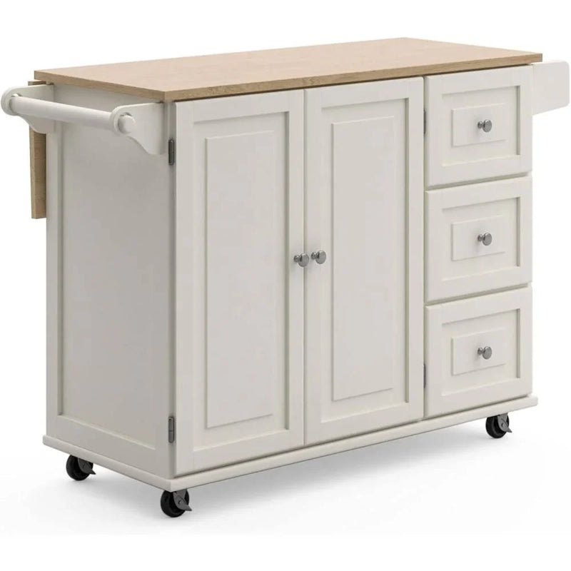 Homestyles Dolly Madison Mobile Kitchen Island Cart, Drop Leaf Breakfast Bar B5782