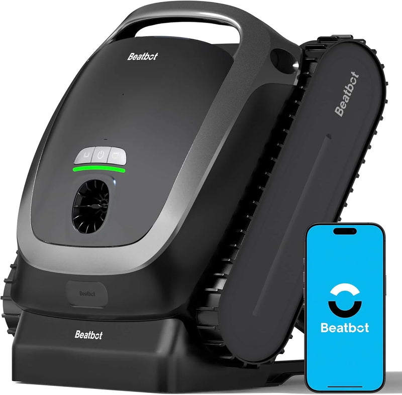 Cordless Robotic Pool Vacuum Cleaner - Intelligent Path Opimization, Cleans Floor, Walls, and Waterline - Suitable for Above & In-Ground Pools up to 2,260 sq.ft, Light Gray N1916