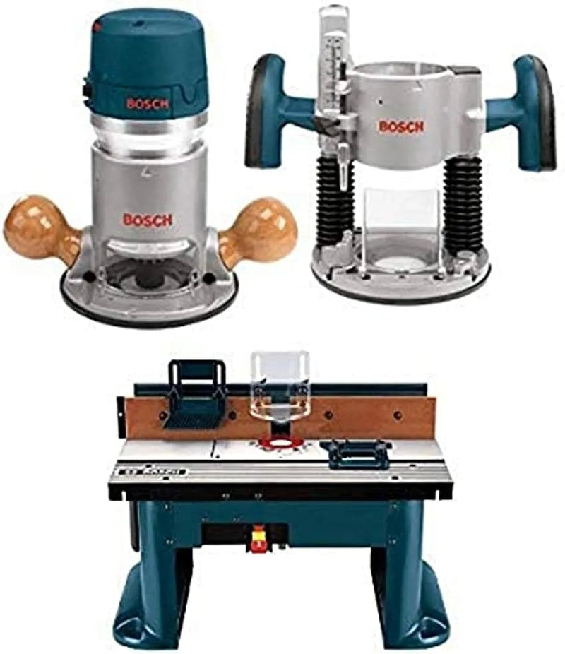 1617EVSPK Wood 12 Amp Router Tool Combo Kit - 2.25 Horsepower Plunge Router & Fixed Base with a Variable Speed O2816