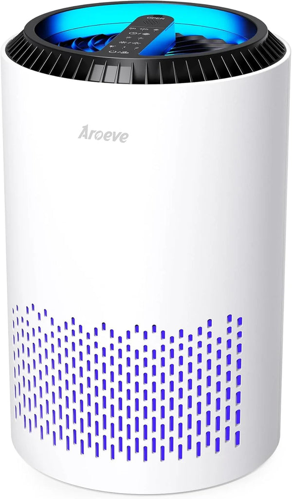 Bedroom household air purifier, with three layers of filters, capable of filtering smoke, pollen, allergens, pet dander and odors. The sleep mode helps improve sleep quality. Energy-saving design. Three wind speeds available. Suitable for S9700