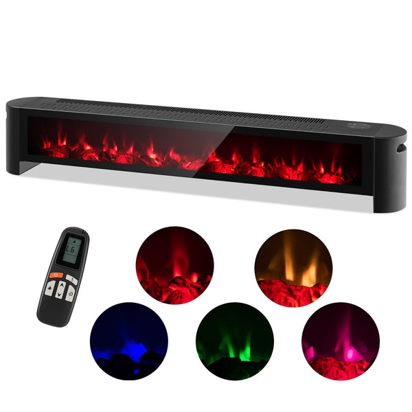 1400W Electric Baseboard Heater Convection Space Heater with Realistic 3D Flame Q5202