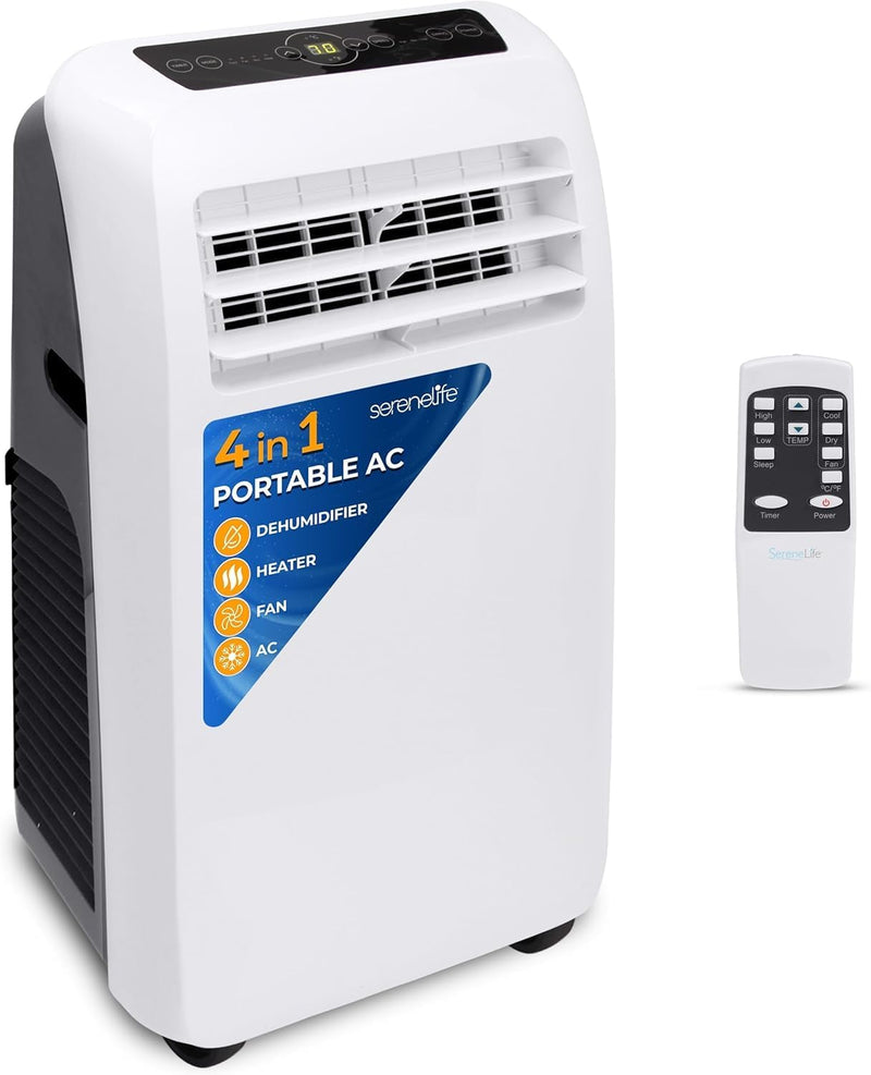 10,000 BTU Portable Air Conditioner– 4-in-1 AC Unit w/Cooling, Dehumidifier, Heater, & Fan– Includes Remote Control, Window Mount Kit, Quiet Operation, 24-Hour Timer L1890