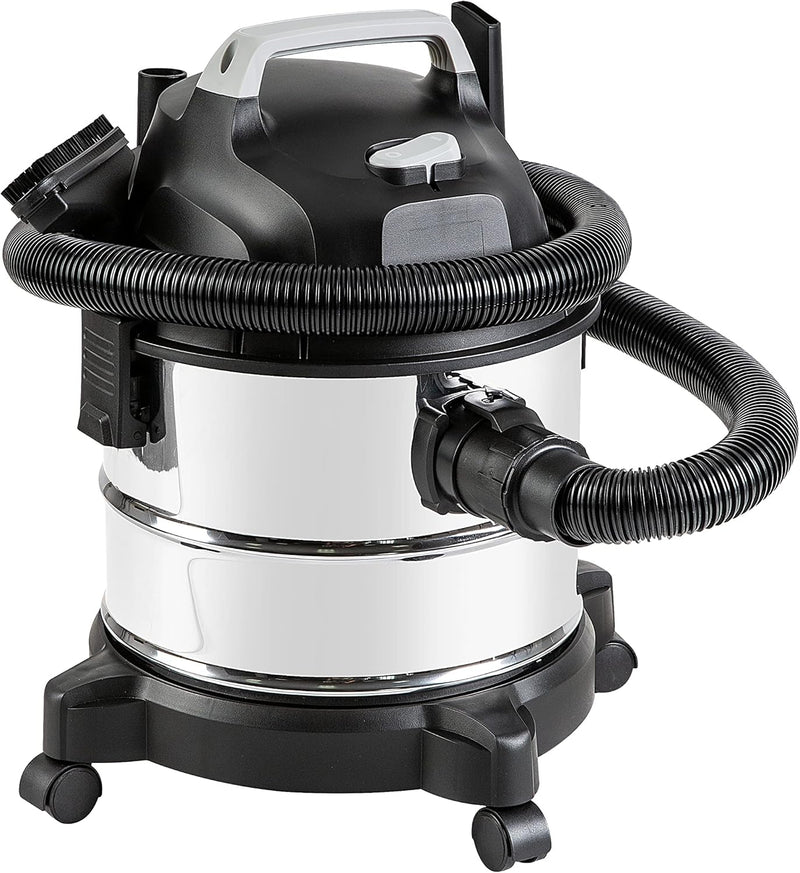 Basic type wet-dry dual-purpose vacuum cleaner, 4-gallon capacity for home use, 3 horsepower, stainless steel material, gray/black M6374