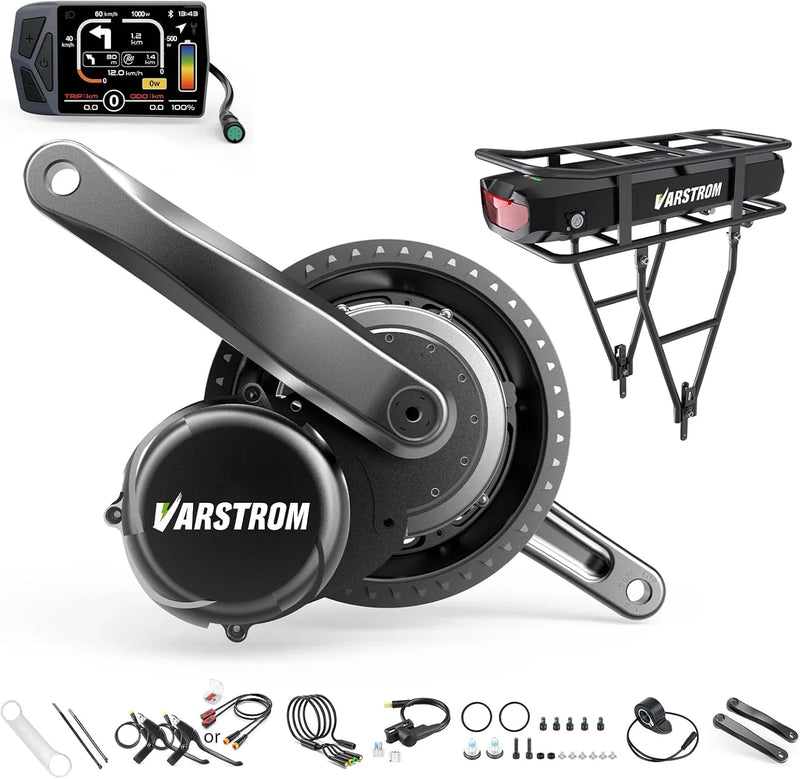 Torque Sensor Tong-Sheng TSDZ8 Mid Drive Motor Kit - 48V 750W Electric Bike Conversion Kit with EKD01 Display and Battery Optional, Compatible with BB 68-73MM Mountain/Road Bikes W4693