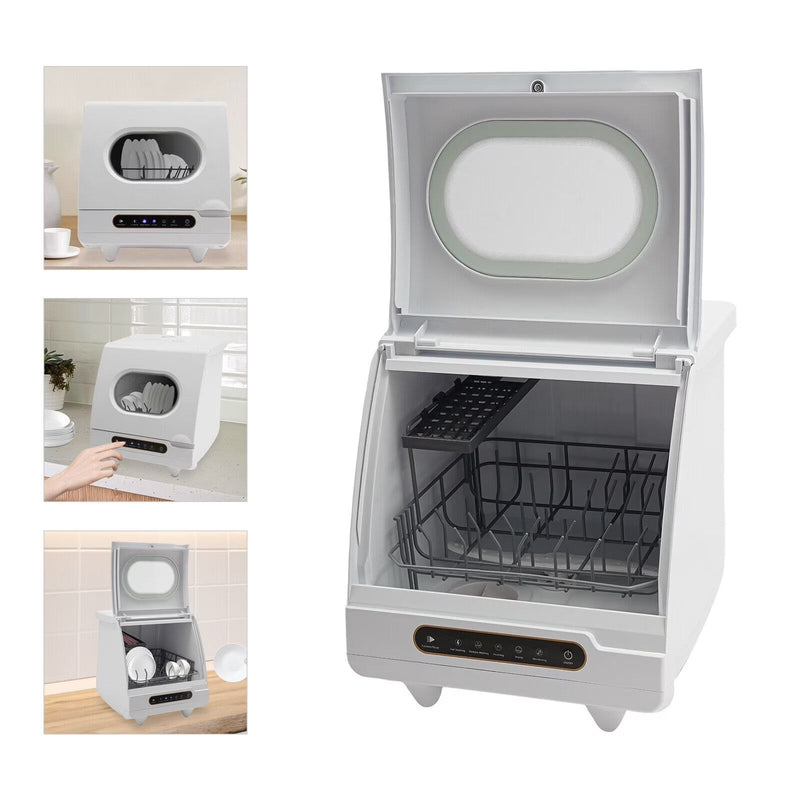 1200W mini Portable Countertop Dishwasher 360 Rotating Deep Cleaning Dishwasher V8698