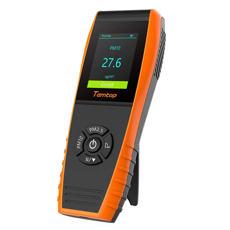 Air Quality Monitor PM2.5 PM10 Particle Counter, Formaldehyde, Temperature, Humidity, TVOC AQI Tester for Indoor/Outdoor Air Pollution Detection w/Data Export F0875