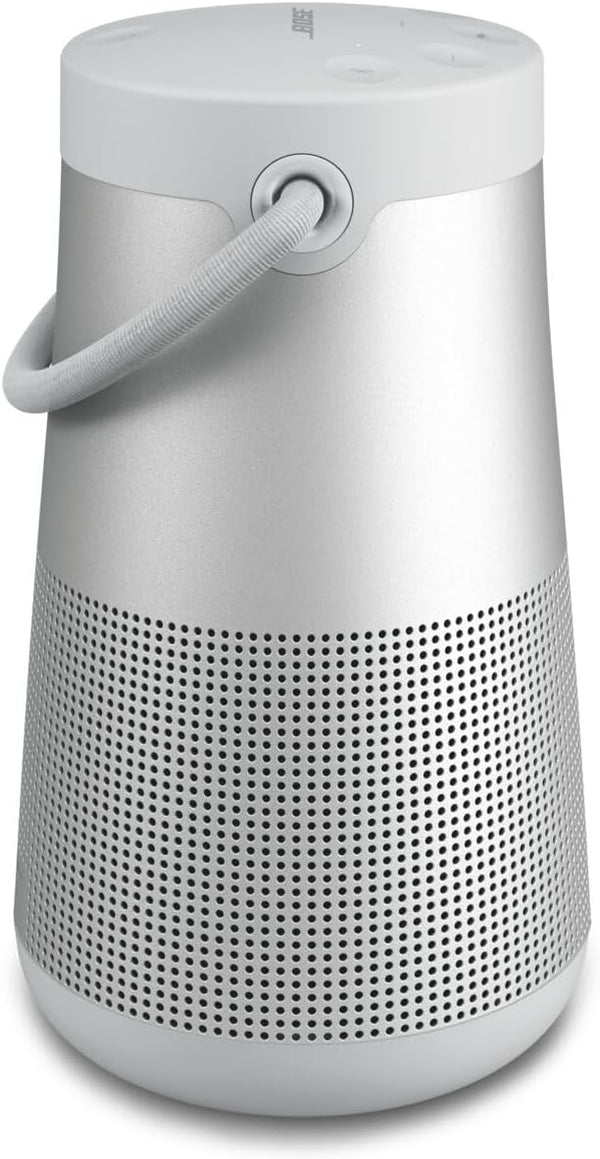 Wireless speaker, portable speaker with microphone, wireless and waterproof, 360-degree omnidirectional sound output, long-lasting battery and handle, silver appearance E3350