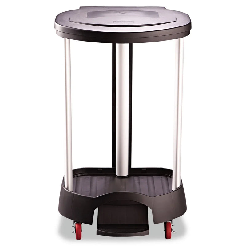 Administrative series floor-standing clothing storage basket / laundry basket, with front locking casters, capacity 30 gallons, black, without handle cover, suitable for hospitals / medical laboratories / commercial premises N5465