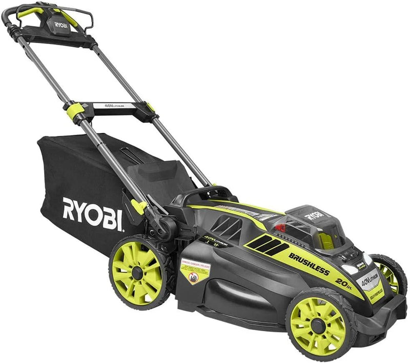 20" RY40190 40-Volt Brushless Lithium-Ion Cordless Battery Self Propelled Lawn Mower with 5.0 Ah Battery and Charger Included F7740