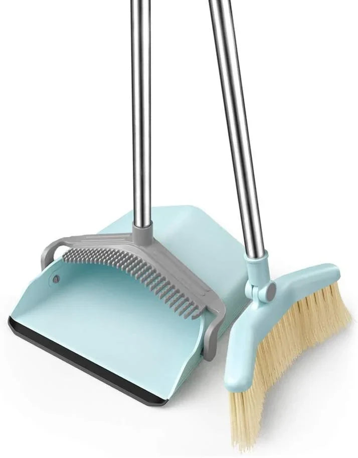 Long Handle Broom and Dustpan Set, Home, Kitchen, Room, Office, Upright Dust Pan Combo for The Lobby Floor Y2765
