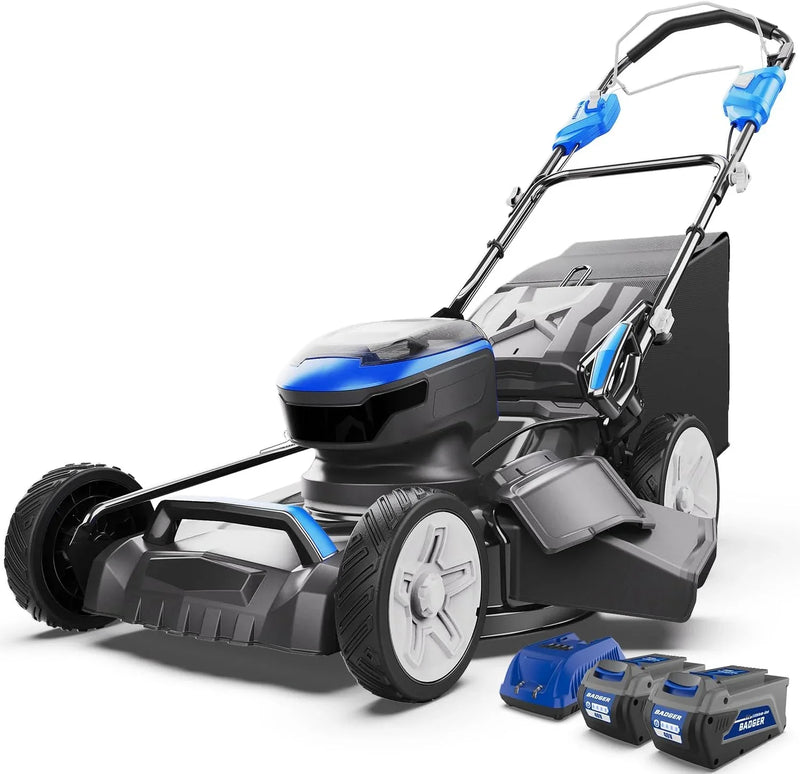 Lawn Mower 40V Brushless 18" Cordless, 5 Cutting Height Adjustments Electric Lawn Mower, Quickly Folding Within 5’s, 4.0AH Battery and Super Charger Included. C1172