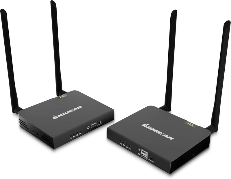 Wireless 4K HDMI Video Extender Transmitter and Receiver Kit (with keyboard and mouse control) - Wireless channel pairing - 4K 60Hz, maximum transmission distance up to 165 feet, equipped with HDMI local output interface X7717
