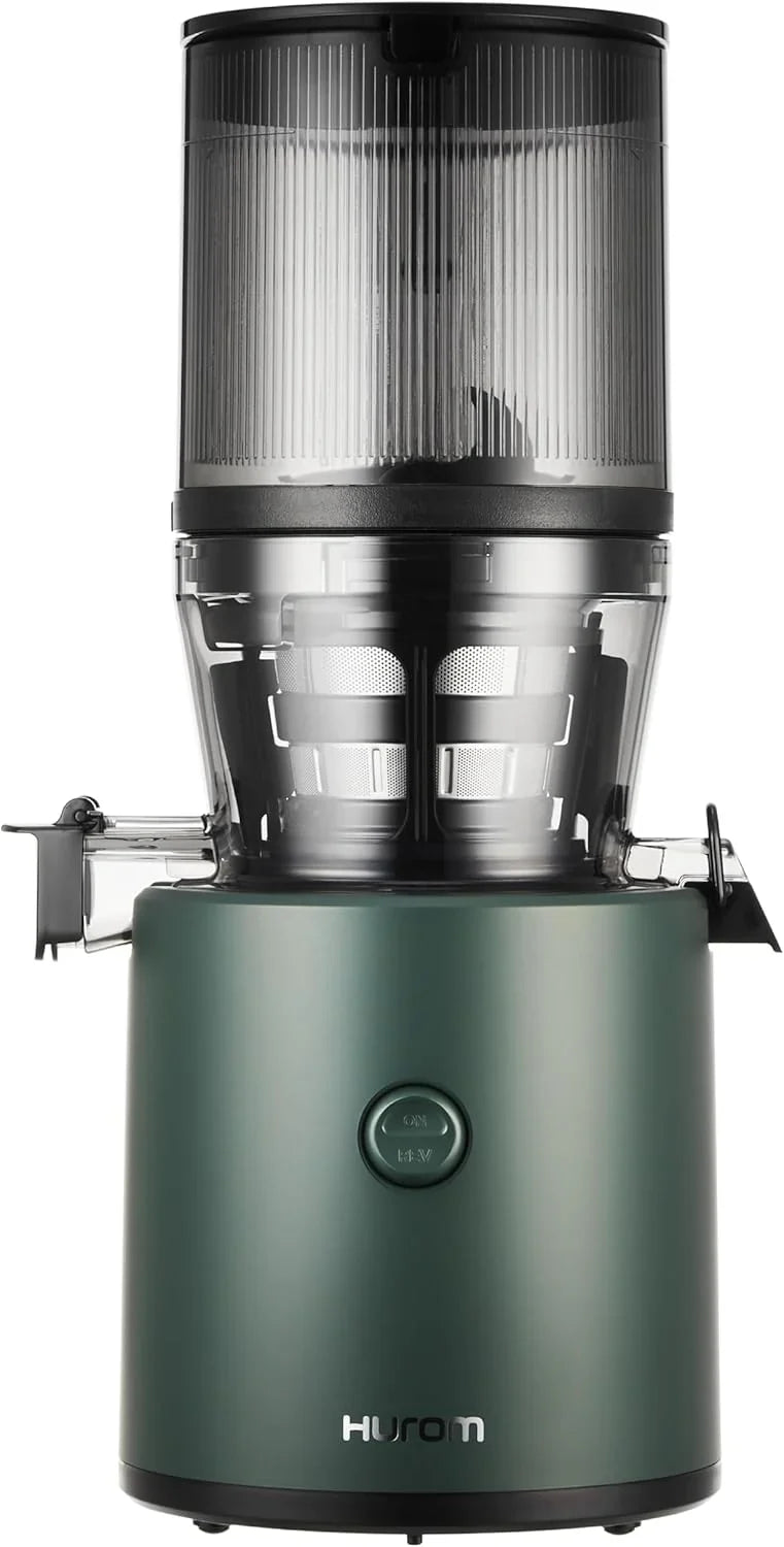 Cold press juicer, easy-to-clean chewing-style slow juicer, coarse filter screen, automatic feeding, no need for operator intervention, household size, quiet motor, easy assembly (kale/deep green) K5743