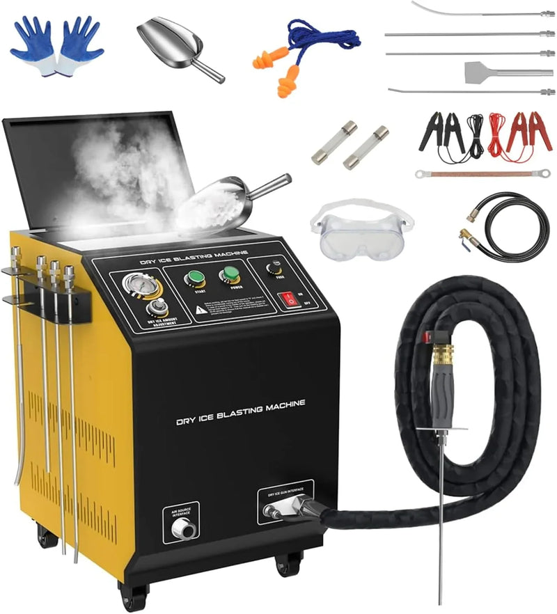 Dry Ice Blasting Machine,HTS705 Pellet Dry Ice Blasters,Industrial Dry Ice Blasting Cleaning Machine, Dry Ice Blaster Engine Cleaner Intake Valve Cleaner, Dry Ice Blast Cleaners 110V/220V S2129