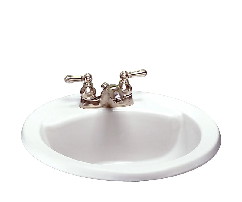 Cadet Round 4-in Center Drop-In Bathroom Sink/Basin with Overflow, White, 19-in M9866