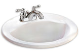 Cadet Round 4-in Center Drop-In Bathroom Sink/Basin with Overflow, White, 19-in