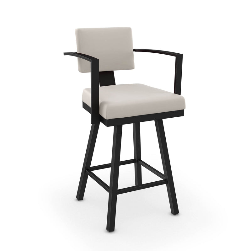Akers Swivel Bar Stool with Padded Backrest, Multiple Colours, 30-in X5944