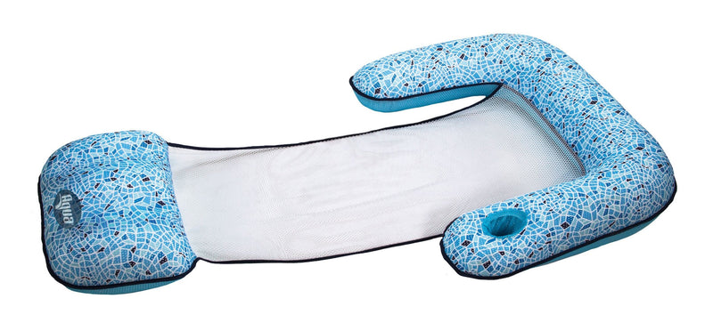 Aqua Inflatable 3-in-1 Luxury Travel Pool Float/Lounger, Blue, 57 x 36-in T0068