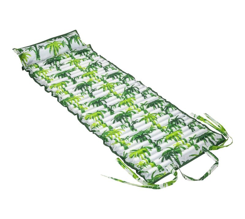 Aqua Inflatable/Foam Fold-and-Go Travel Pool Float/Lounger, Tropical, 71 x 27-in Q3548