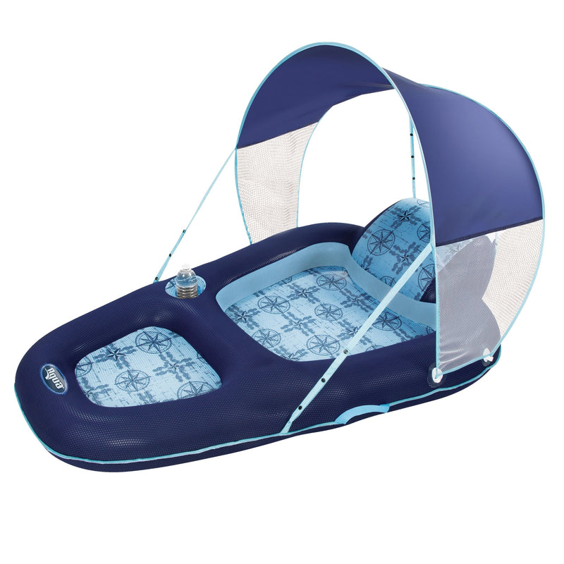 Aqua Luxury Inflatable Pool/Water Lounge with Removable Canopy, UPF 50, Ages 15+ E6079