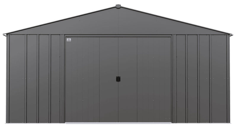 Classic 14x12-ft Charcoal Lockable Metal Shed B0004