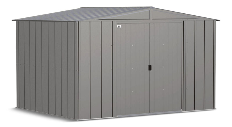 Classic Galvanized Steel Storage Shed, Charcoal, 10-ft x 8-ft T6762