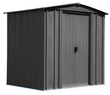 Classic Galvanized Steel Storage Shed, Charcoal, 6-ft x 5-ft