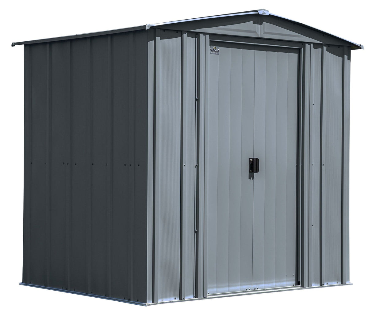 Classic Galvanized Steel Storage Shed, Charcoal, 6-ft x 5-ft
