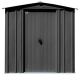 Classic Galvanized Steel Storage Shed, Charcoal, 6-ft x 5-ft