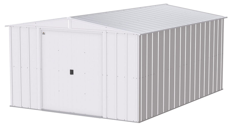 Classic Galvanized Steel Storage Shed, Flute Grey, 10-ft x 14-ft Q3325