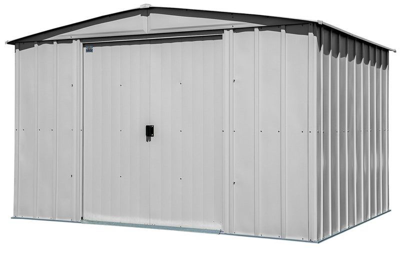 Classic Galvanized Steel Storage Shed, Flute Grey, 10-ft x 8-ft R4843