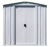 Classic Galvanized Steel Storage Shed, Flute Grey, 6-ft x 7-ft