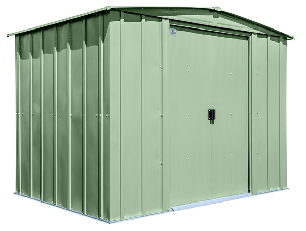 Classic Galvanized Steel Storage Shed, Sage Green, 8-ft x 6-ft C9284
