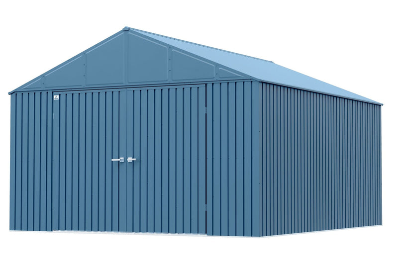 Elite 12x14-ft Blue Grey Corrosion-Resistant Steel Shed A9555