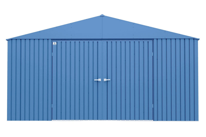 Elite 14x14-ft Corrosion-Resistant Blue Grey Steel Shed U1733