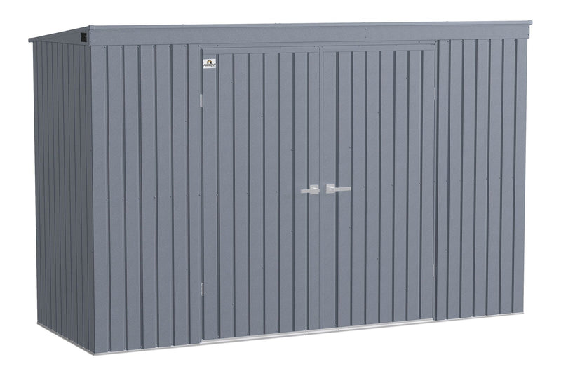 Elite Steel Storage Shed with Pent Roof, Anthracite, 10-ft x 4-ft N2640