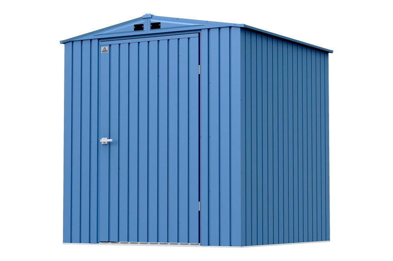 Elite Steel Storage Shed with Pent Roof, Blue Grey, 6-ft x 6-ft J3105