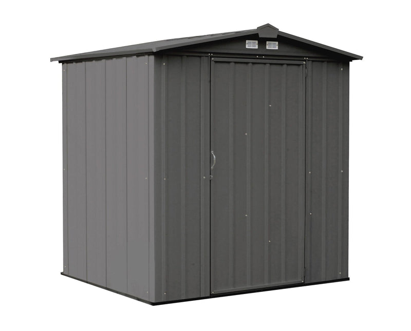 EZEE Galvanized Steel Storage Shed with Low Gable Roof, Charcoal, 6-ft x 5-ft S7698