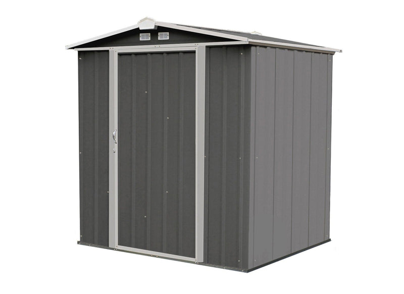 EZEE Galvanized Steel Storage Shed with Low Gable Roof, Charcoal/Cream, 6-ft x 5-ft T7933
