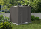 EZEE Galvanized Steel Storage Shed with Low Gable Roof, Charcoal/Cream, 6-ft x 5-ft