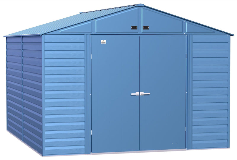 Select Galvanized Steel Storage Shed, Blue Grey, 10-ft x 12-ft Y4382