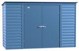 Select Galvanized Steel Storage Shed, Blue Grey, 10-ft x 4-ft