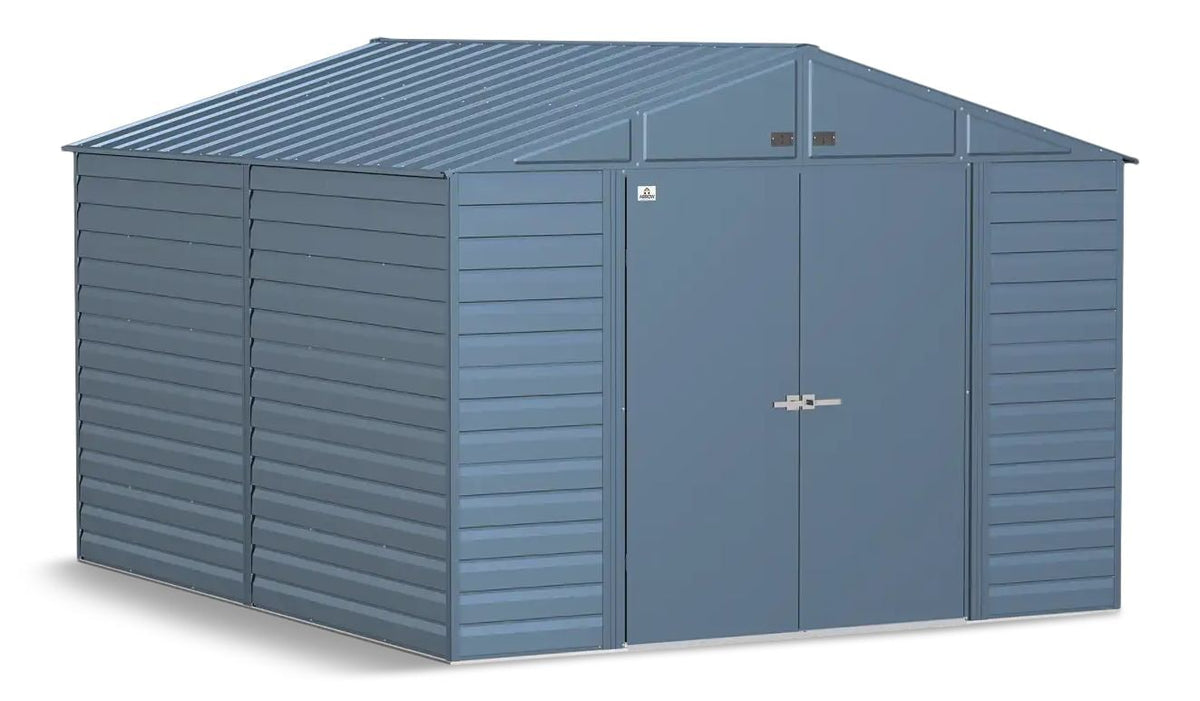 Select Galvanized Steel Storage Shed, Blue Grey, 10-ft x 8-ft