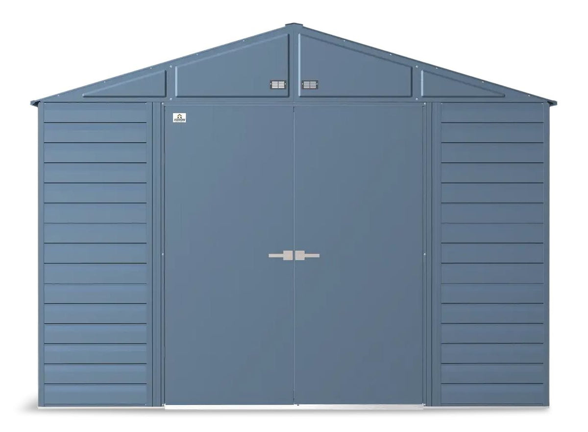 Select Galvanized Steel Storage Shed, Blue Grey, 10-ft x 8-ft